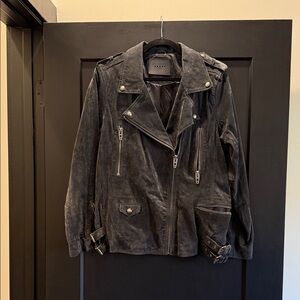 Black Suede Biker Jacket